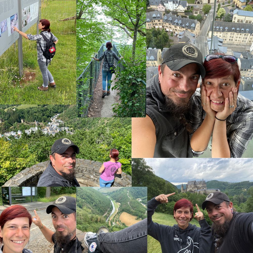 Die Autoren Tascha und Patrick bei der Recherche zu ihrem Buch Roadtrip Luxembourg